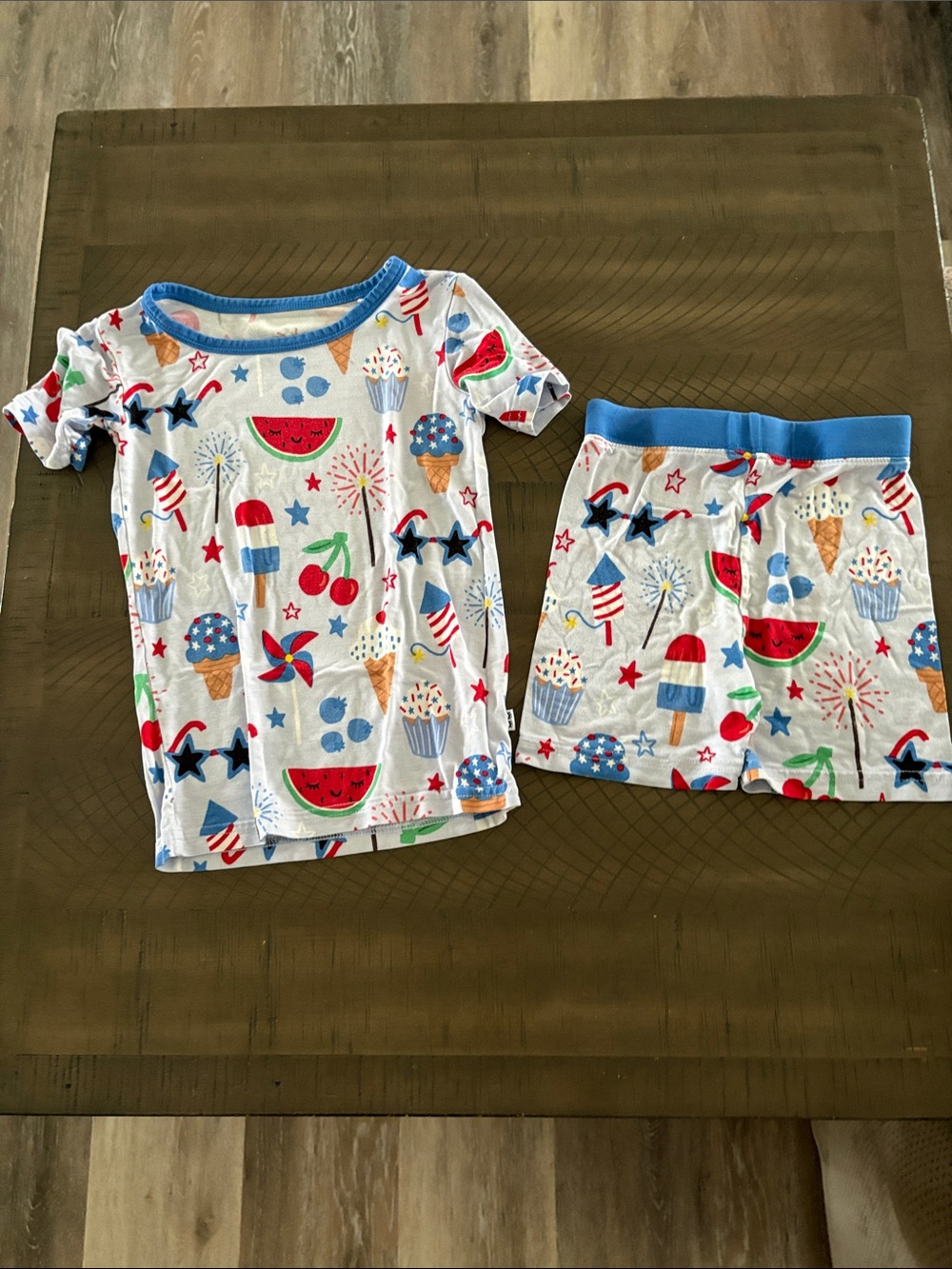 Little sleepies Kids Blue & White Ice Cream Print Pajama Set